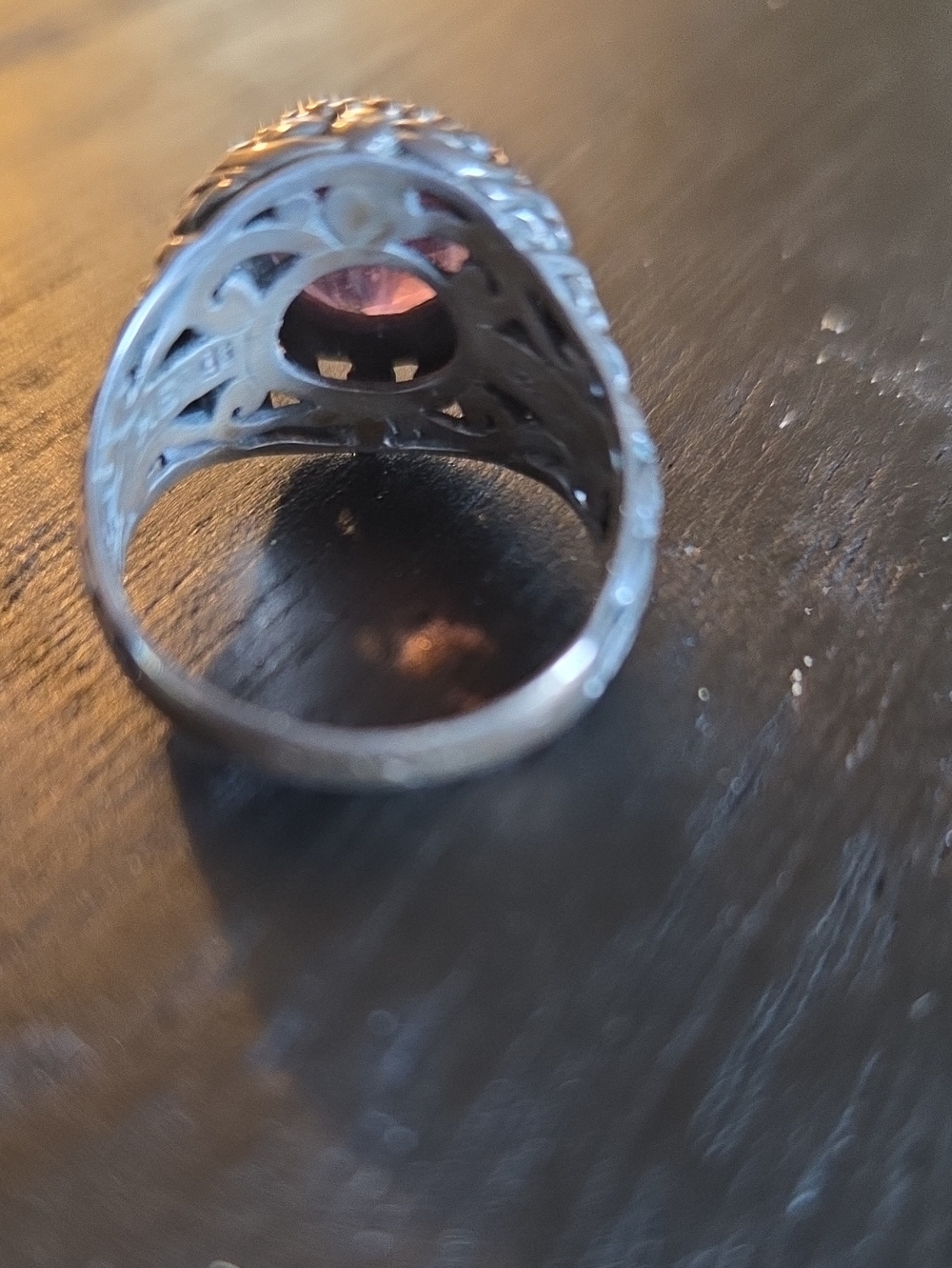 Brighton Silver Filigree Ring with Purple Stone - Picture 5 of 9